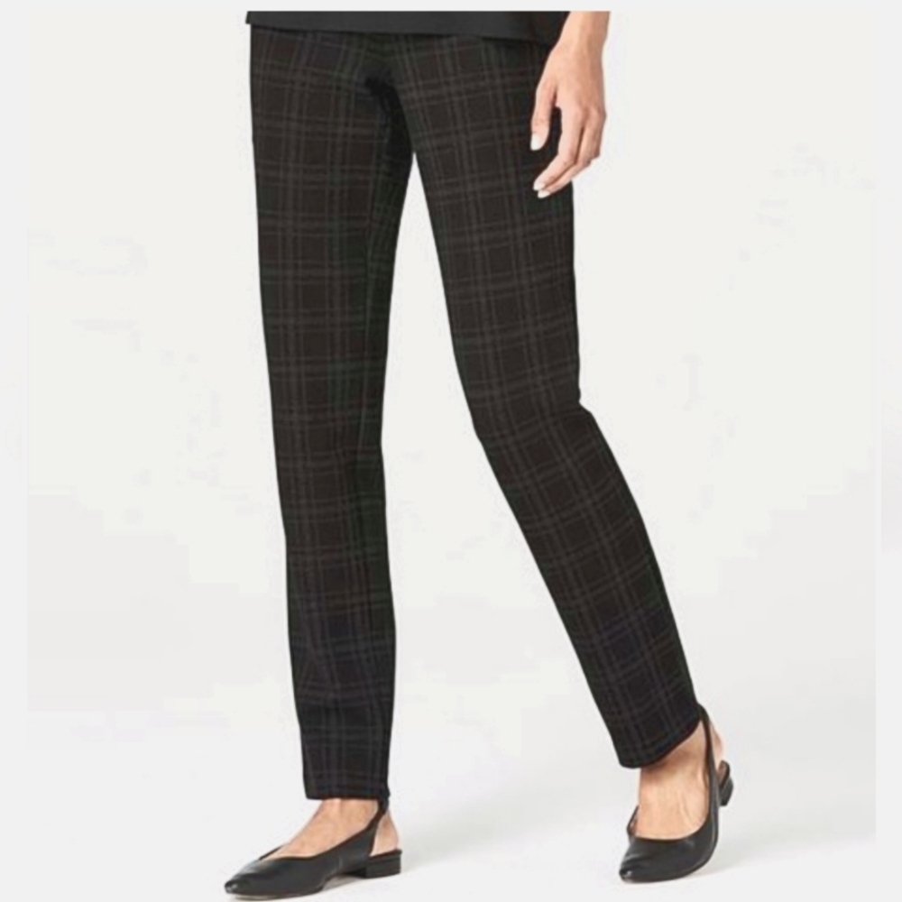 J. Jill Ponte Knit Check Plaid Cozy Pull on Leggings Medium Petite